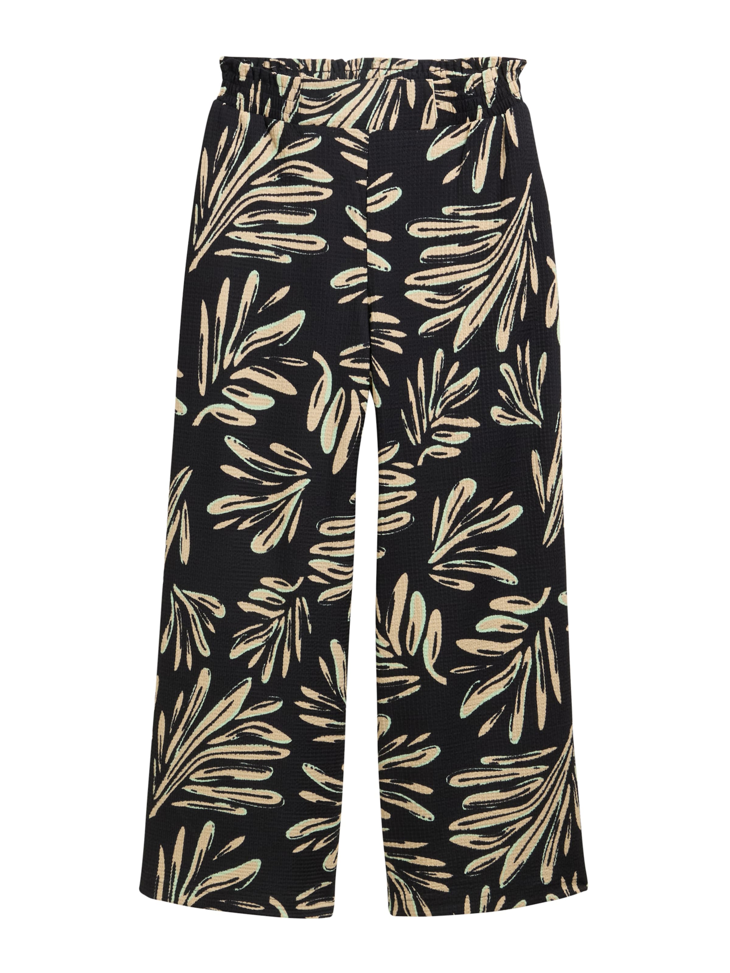 TOM TAILOR DENIM Широки крачоли Панталон в черно: отпред