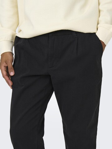 Slimfit Pantaloni cutați 'ONSCam' de la Only & Sons pe negru
