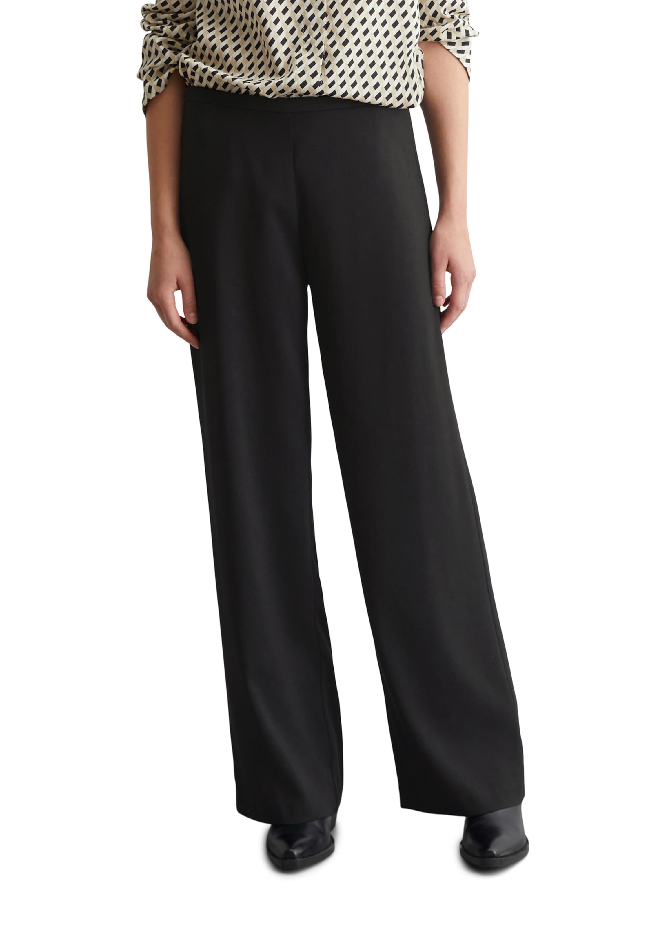 Marc O'Polo Široký strih Nohavice - Čierna: predná strana