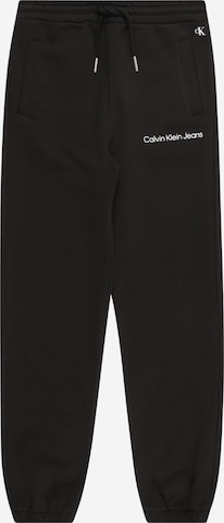 Calvin Klein Jeans Tapered Broek in Zwart: voorkant