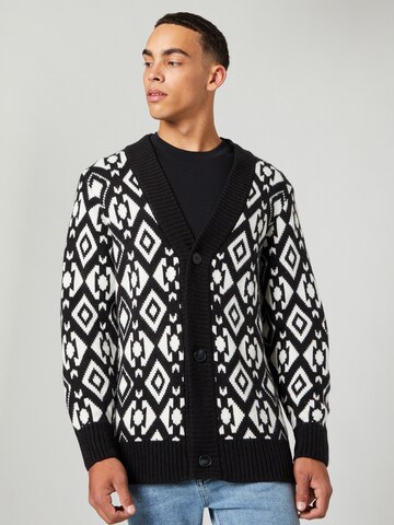 Guido Maria Kretschmer Men Knit Cardigan 'Matteo' in Black: front