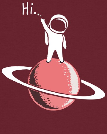 T-shirt ' Astronaut says Hi ' Watapparel en rouge
