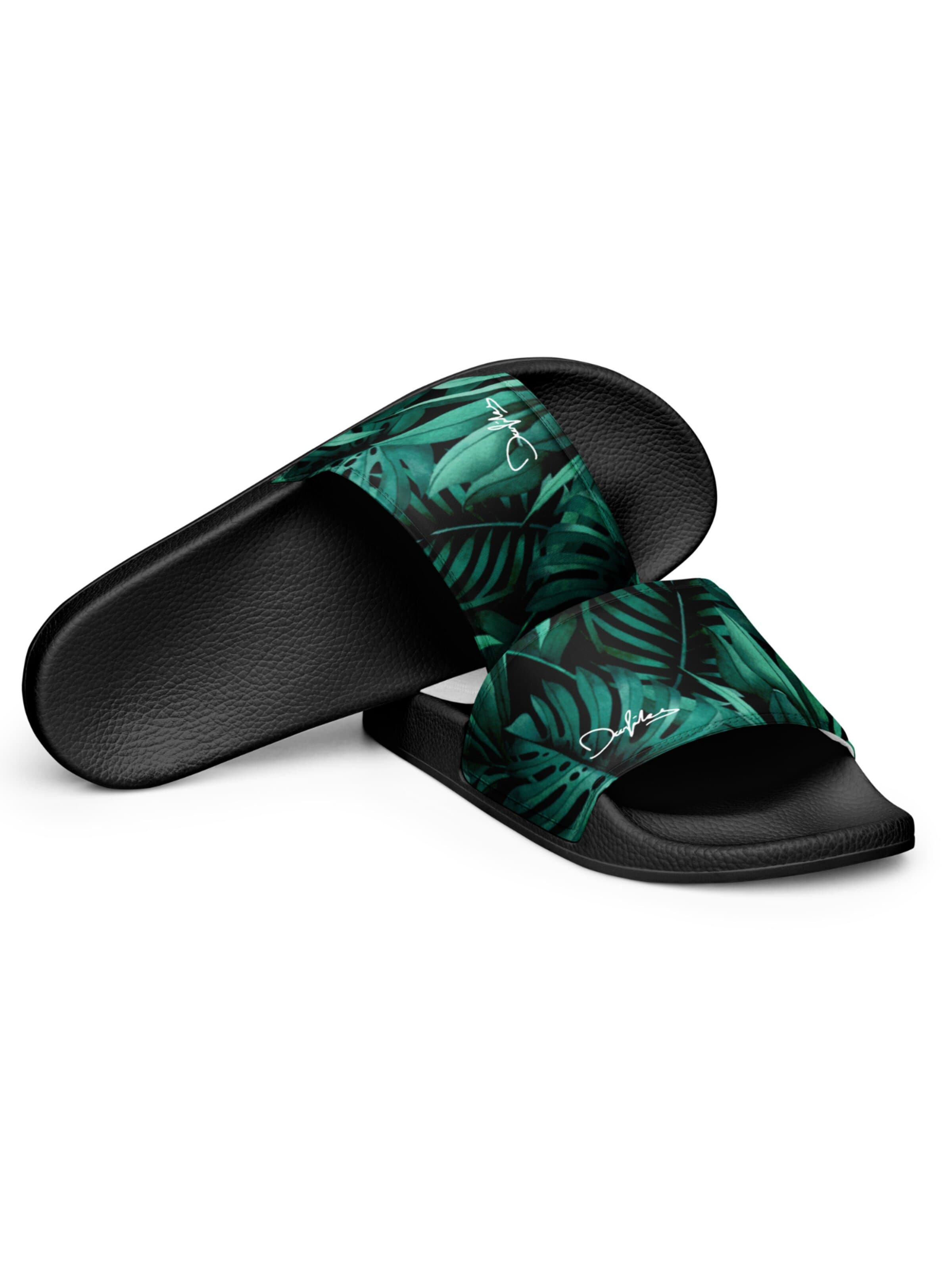 DECALVIBES Slippers 'Palm Leaves' in Green: front