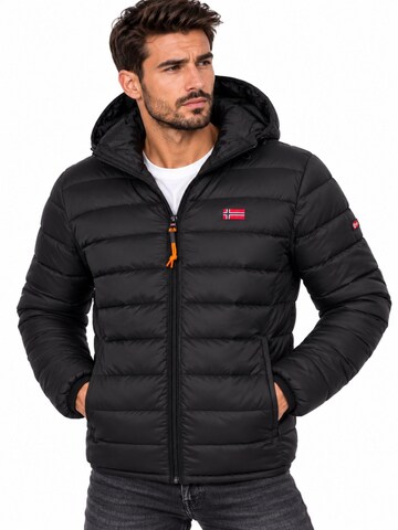 GEOGRAPHICAL NORWAY Winter Jacket 'Herren Herbst  Winter Jacke Übergangsjacke Stepp  Outdoor Leicht Warm' in Black: front