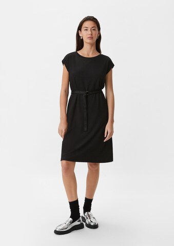 comma casual identity Jurk in Zwart: voorkant