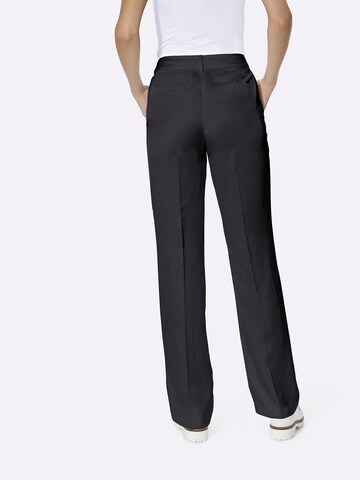 Regular Pantalon à plis heine en noir