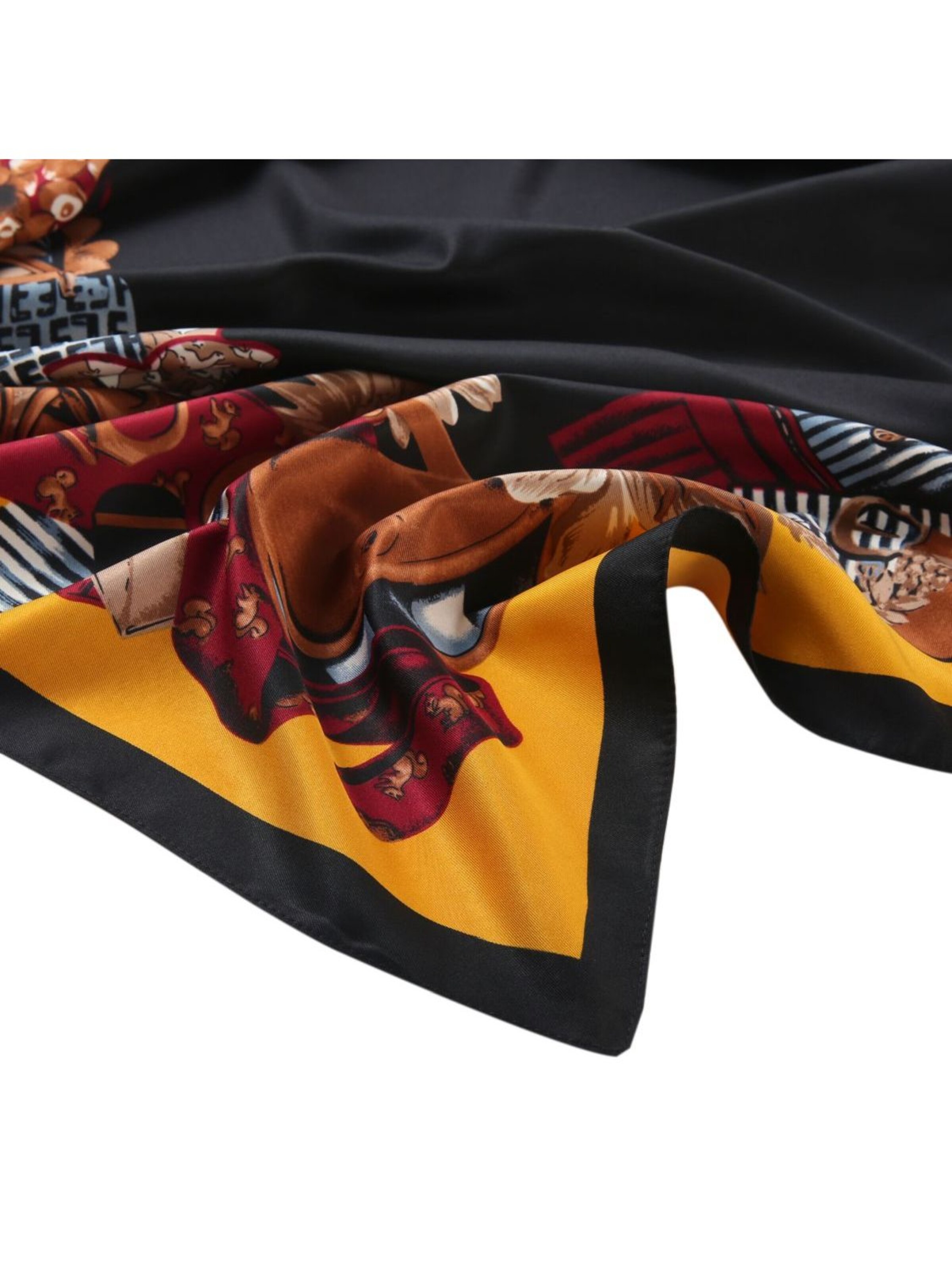 Écharpe 'Grand carré de Soie Tutti Zoé' alberto cabale en noir