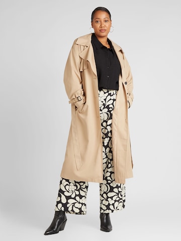 ONLY Carmakoma Between-Seasons Coat 'CHLOE' in Beige