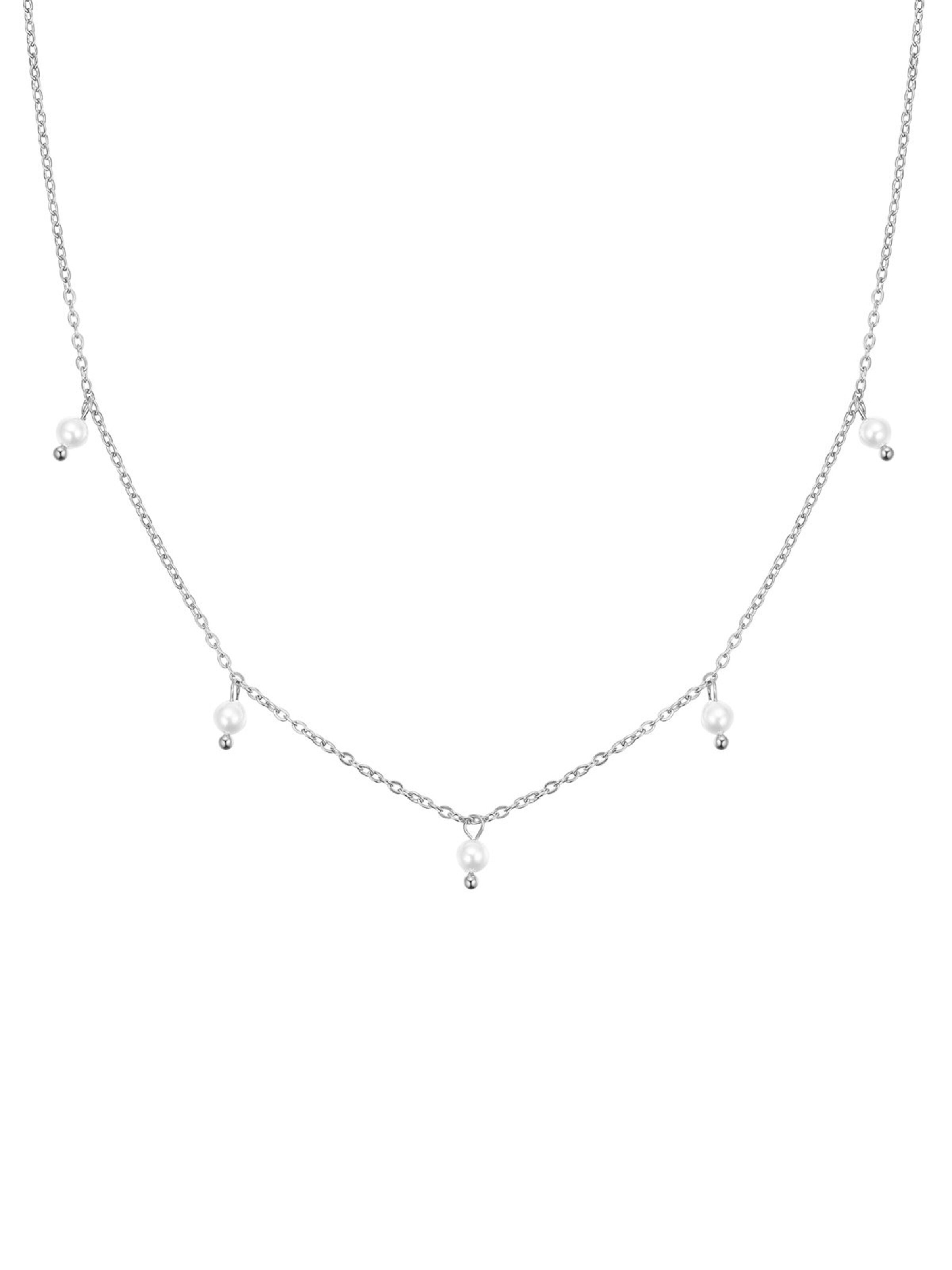 Hey Happiness - Cadena 'Cinque Pearl' en plata