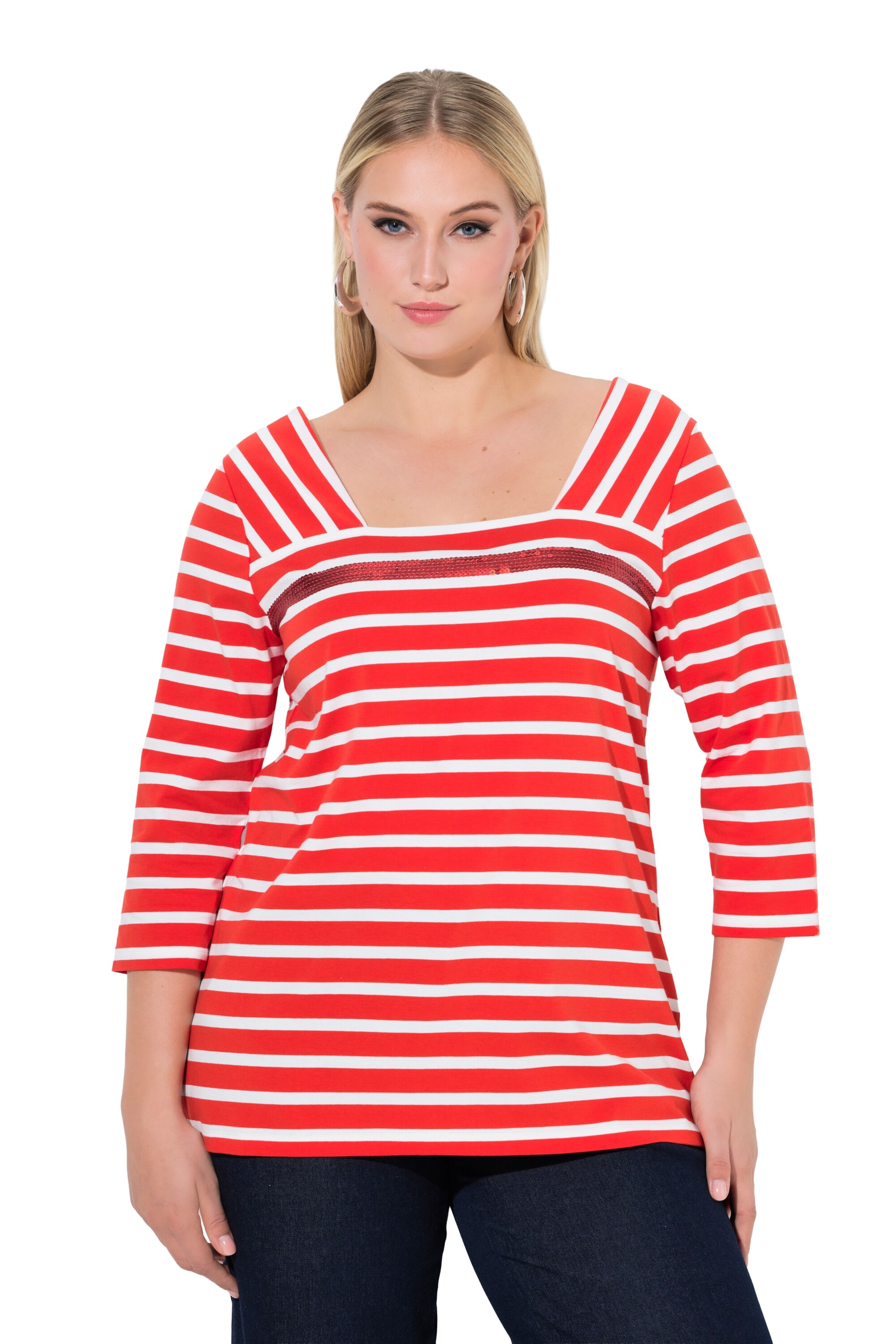 Ulla Popken Shirt in Rood: voorkant