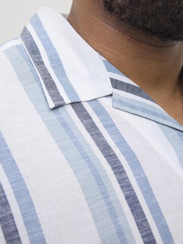 Jack & Jones Plus Comfort fit Button Up Shirt in Blue