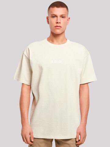 F4NT4STIC Shirt 'Atari Games Logo White Retro Gaming Horizontal' in Beige: voorkant