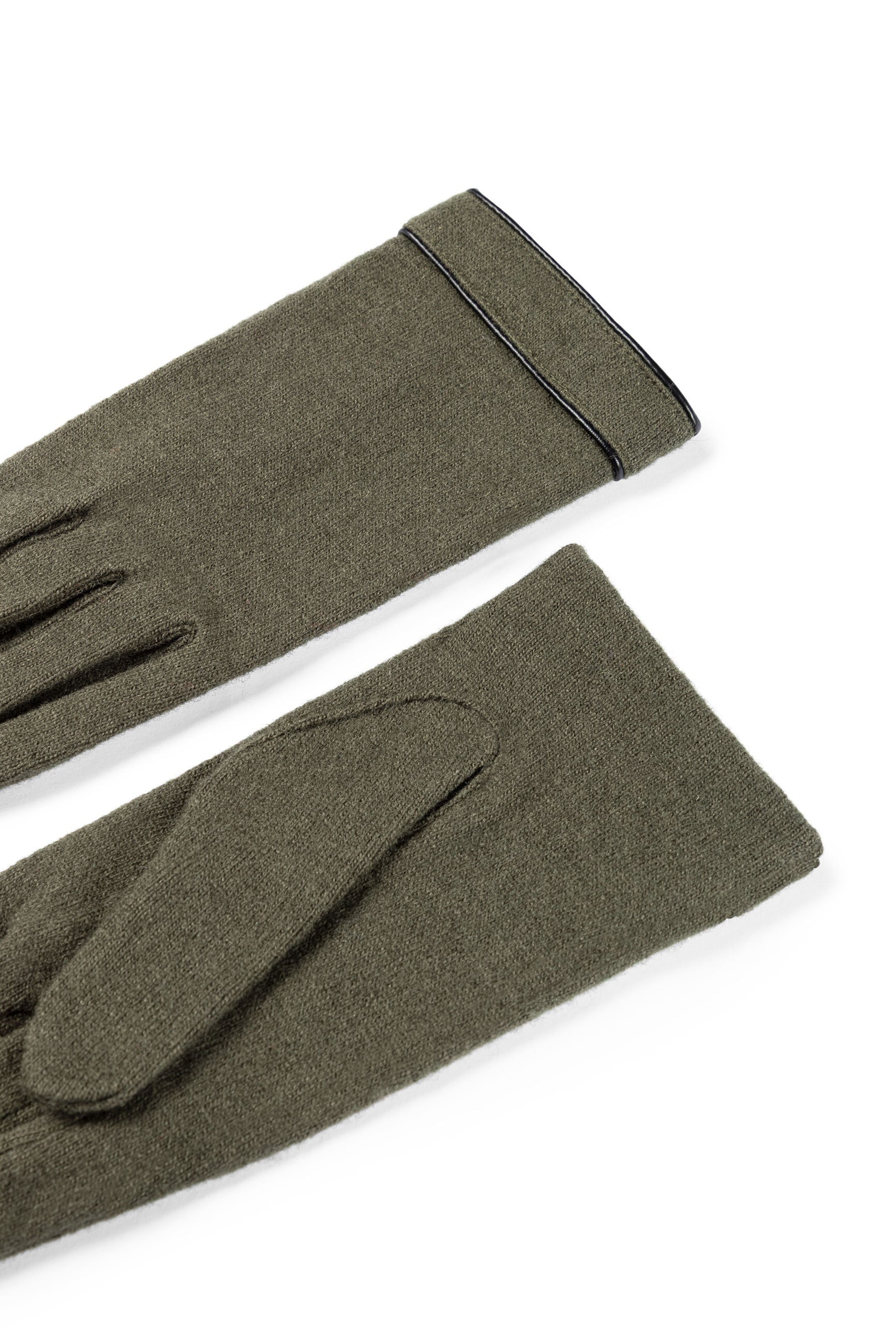 Gants 'LEATHER PIPING TOUCH' Roeckl en vert