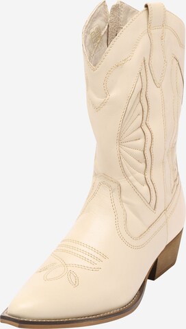 PS Poelman Cowboy Boots in Beige: front