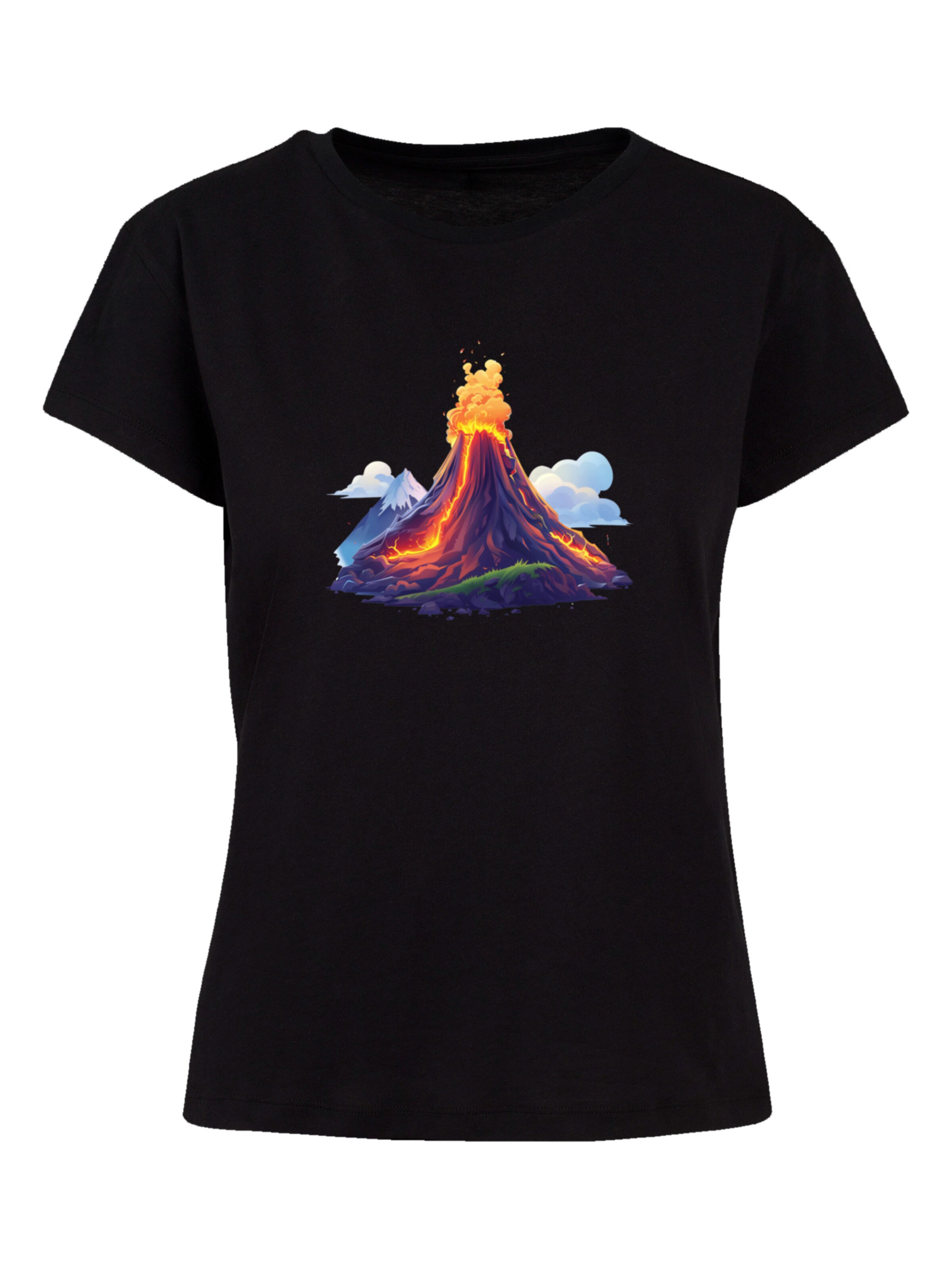 F4NT4STIC Shirt 'Vulkanausbruch' in Zwart: voorkant