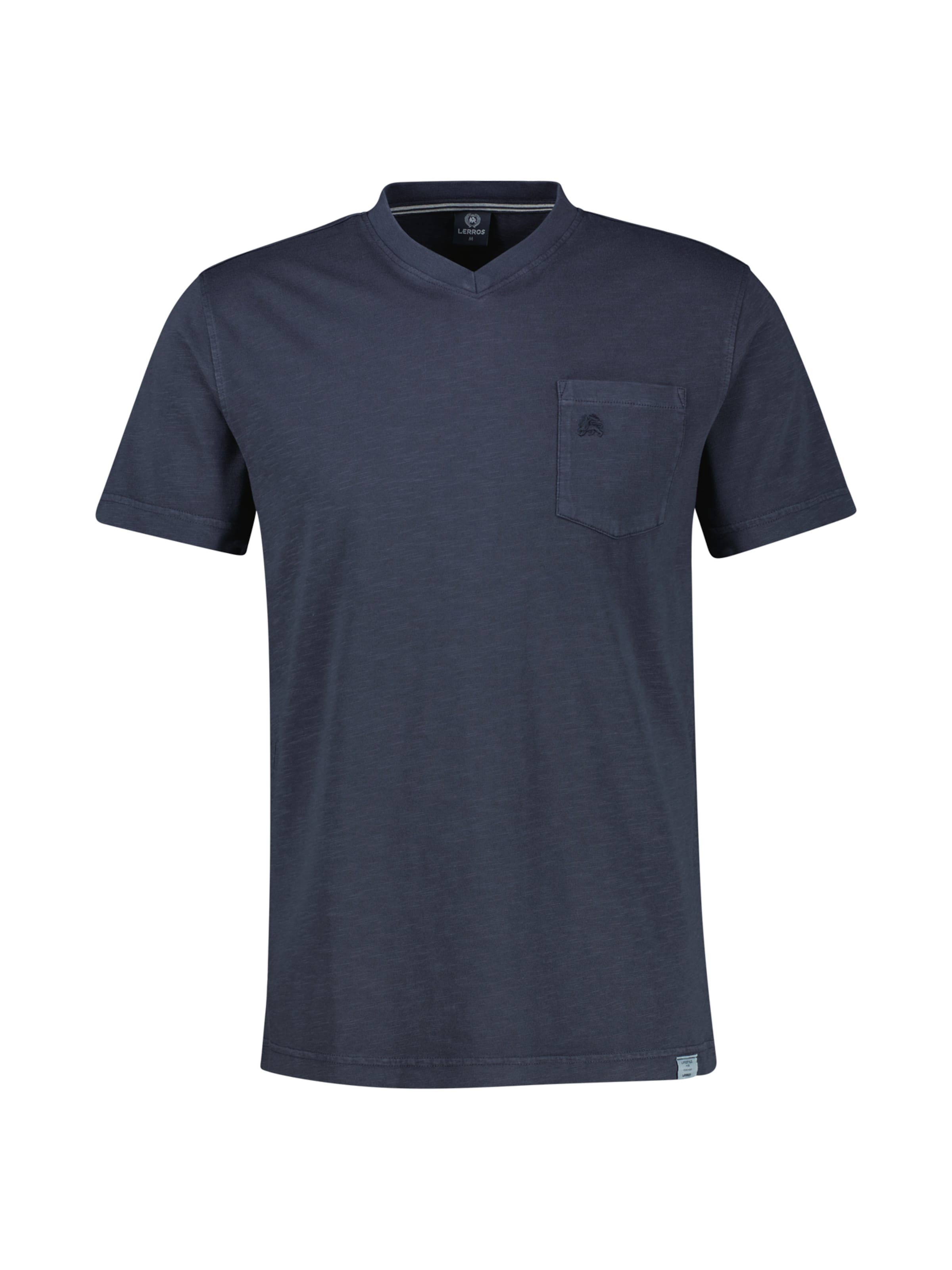 LERROS T-Shirt mit sportlichem V-Ausschnitt aus reiner Baumwolle in Blau: Vorderseite