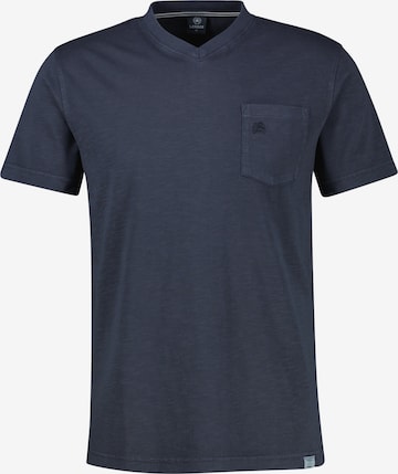 LERROS T-Shirt mit sportlichem V-Ausschnitt aus reiner Baumwolle in Blau: Vorderseite