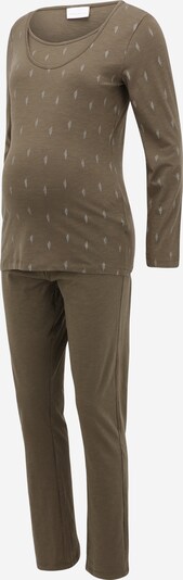 MAMALICIOUS Pyjama 'Bea Nell' in khaki / silber, Produktansicht