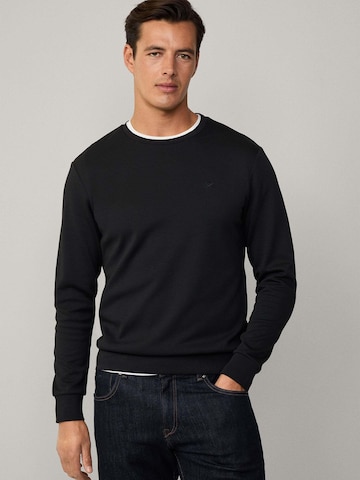 Hackett London Shirt 'DOUBLE KNIT CREW' in Schwarz: Vorderseite
