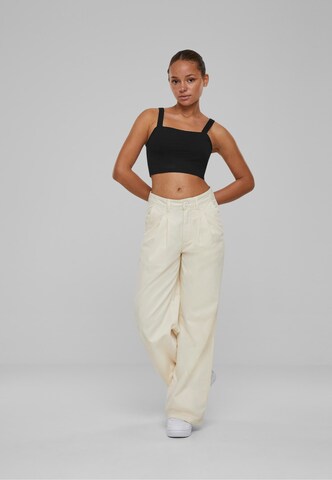 Urban Classics Wide leg Pleat-front trousers in Beige