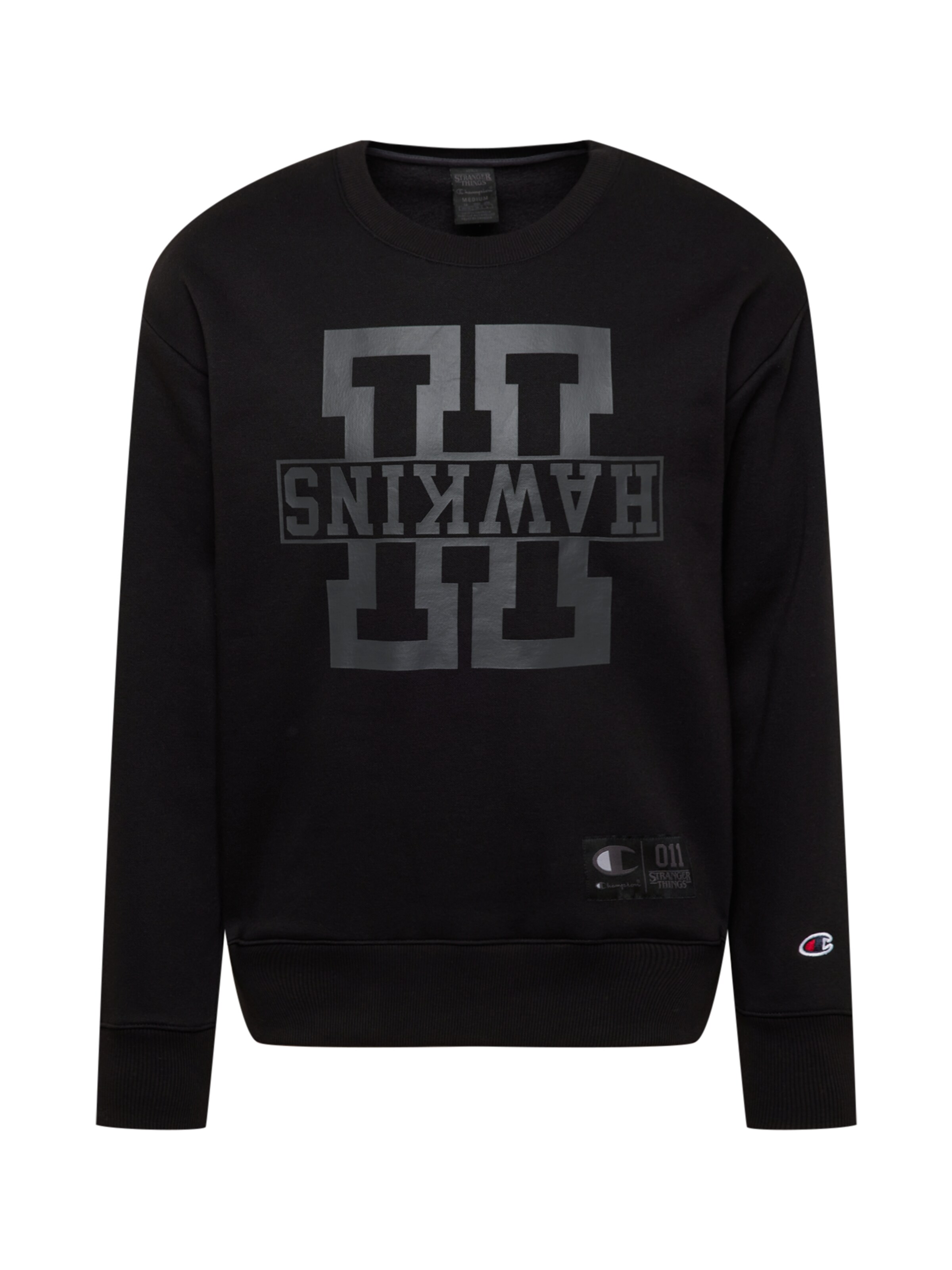 Champion Authentic Athletic Apparel Mikina 'X Stranger Things' - Čierna: predná strana