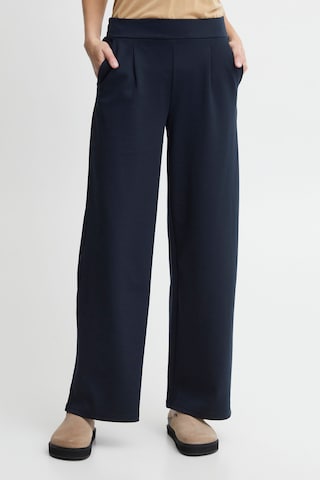 ICHI Wide leg Pants 'KATE' in Blue: front