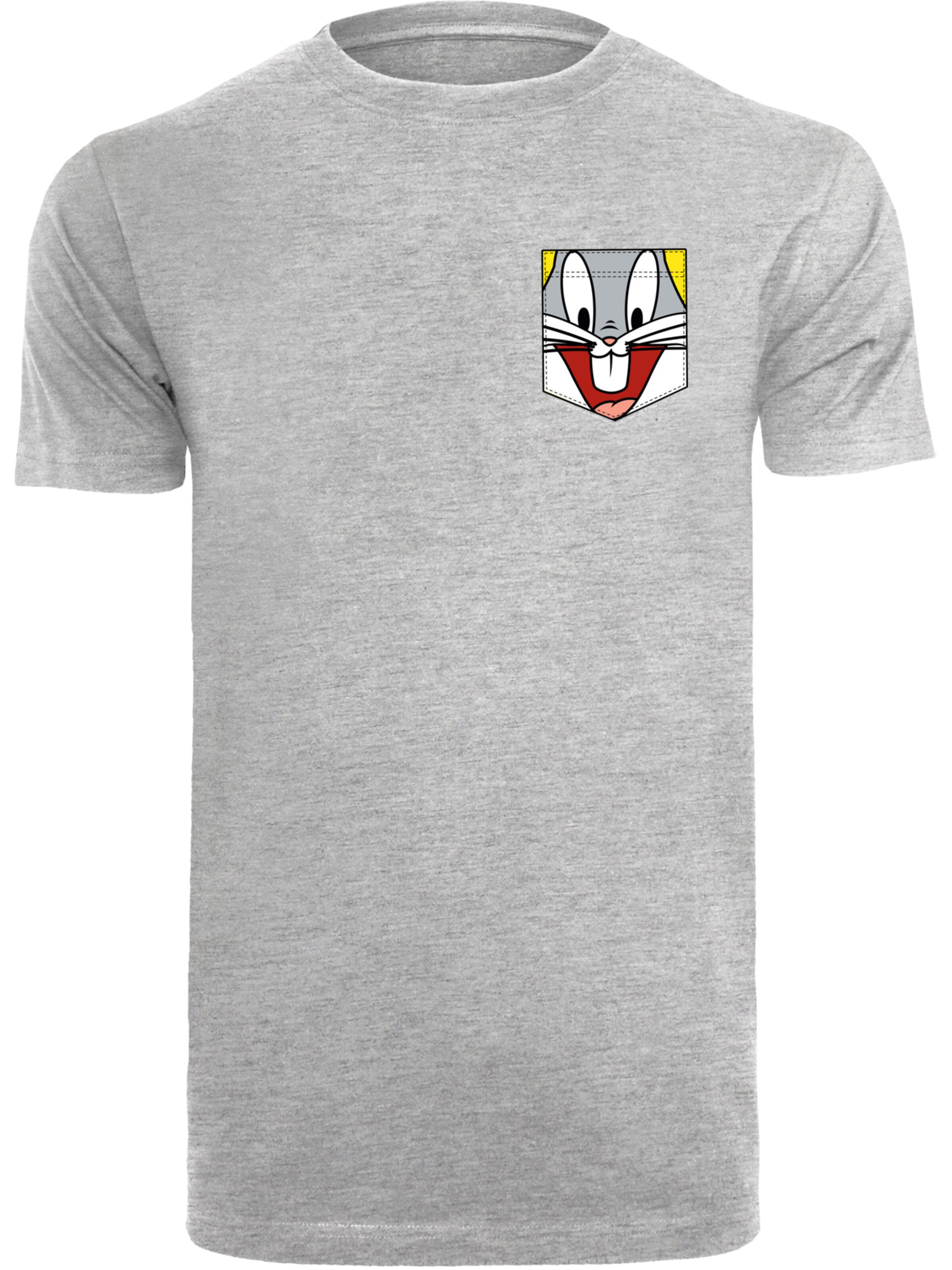 F4NT4STIC T-Shirt 'Looney Tunes Bugs Bunny Face' in Grau: Vorderseite