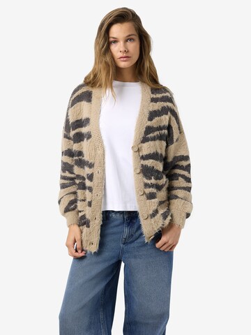 Noisy may Knit cardigan in Grey: front