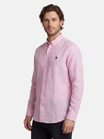 U.S. POLO ASSN. Regular fit Button Up Shirt in Pink