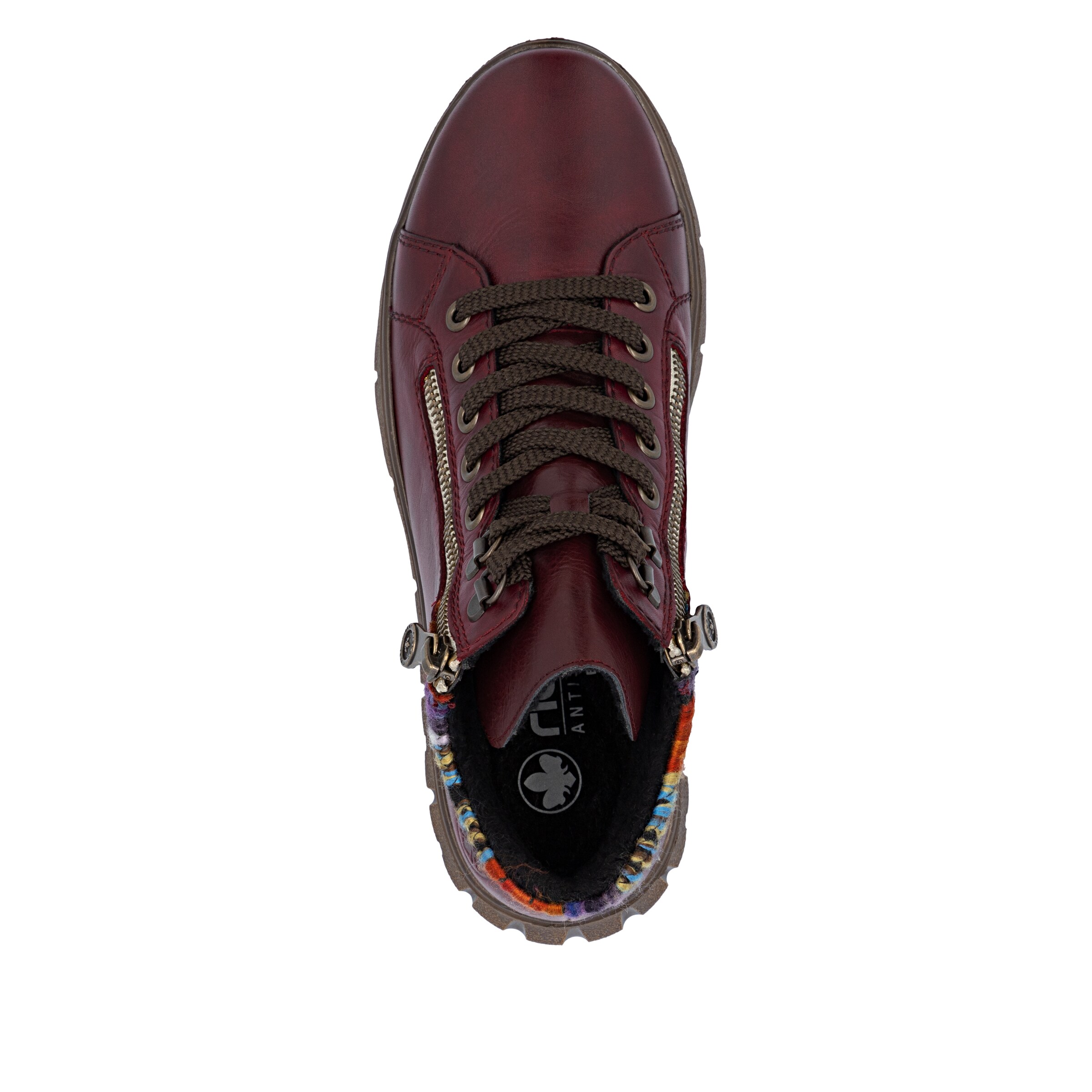 Rieker Lace-Up Boots in Red