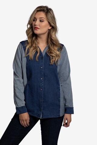 Ulla Popken Blouse in Blauw: voorkant