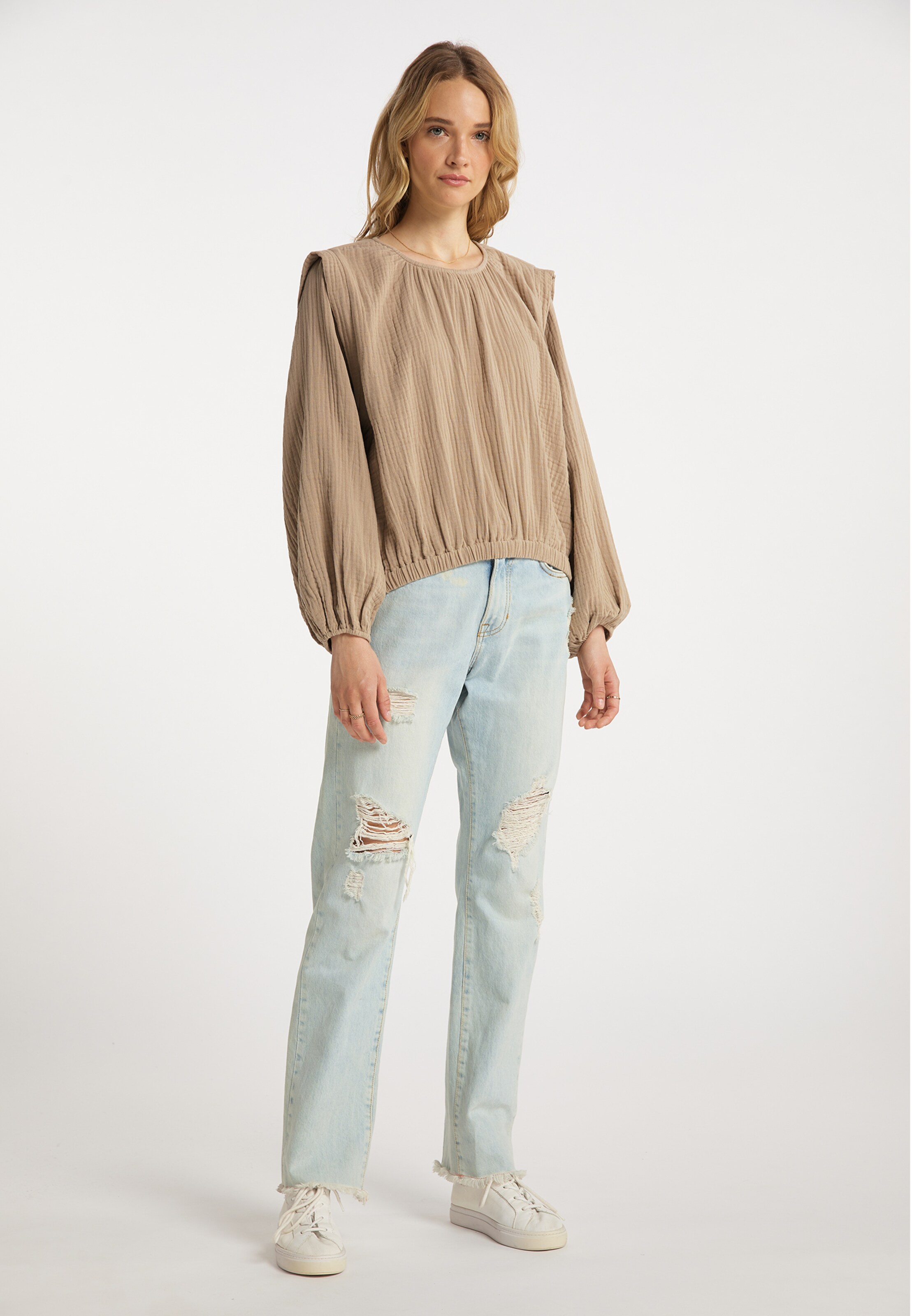 Frauen Blusen & Tuniken DreiMaster Vintage Bluse in Beige - XY27568 Frauen Blusen & Tuniken DreiMaster Vintage Bluse in Beige - XY27568