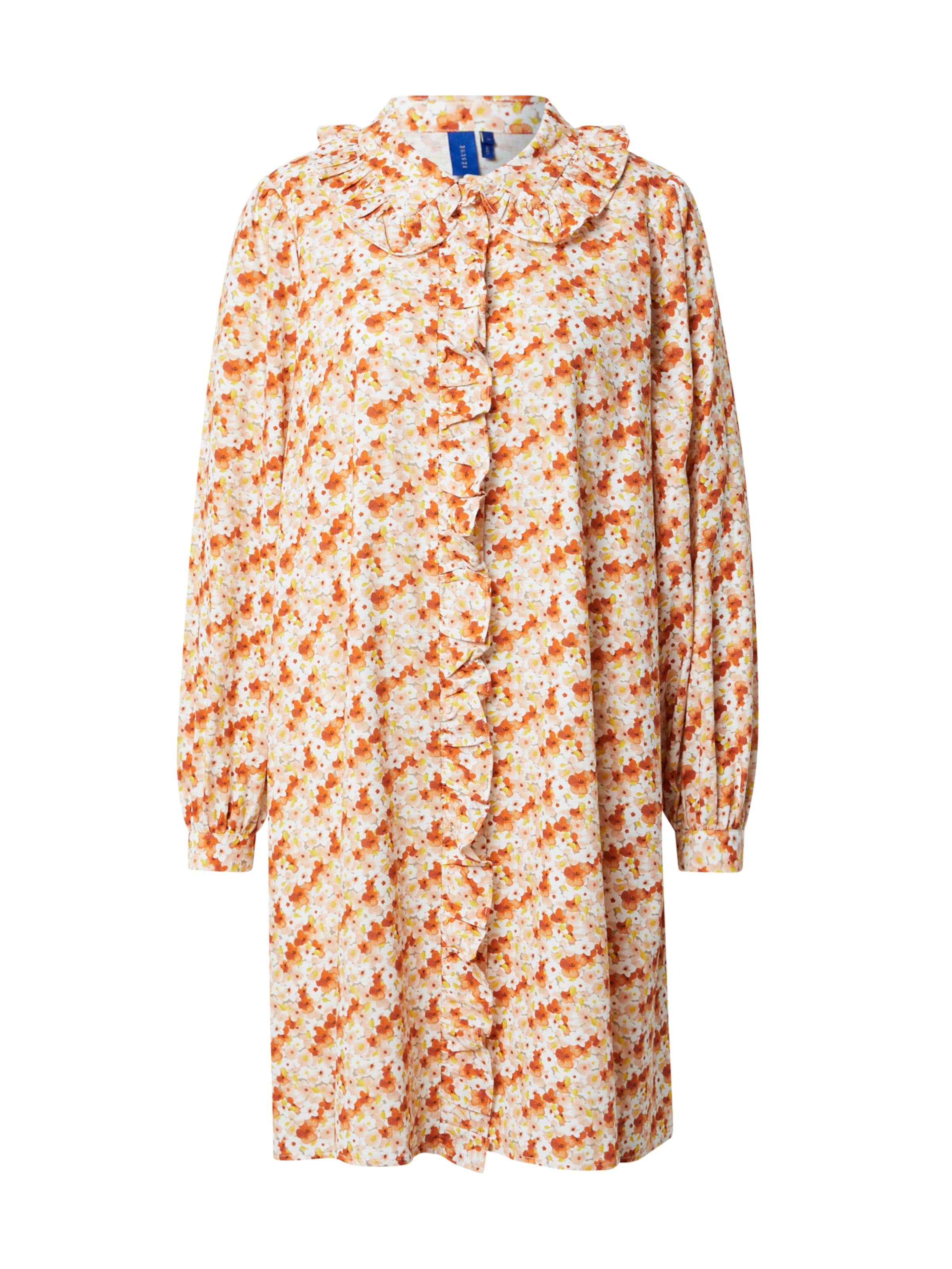 Rochie tip bluză 'OSMARS' Résumé pe bej / maro caramel / galben / portocaliu piersică, Vizualizare produs