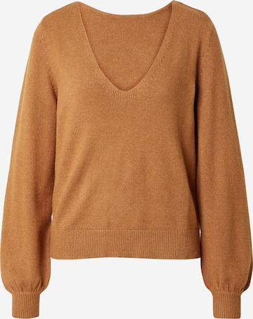 VILA Svetr 'VIRIL' – hnědá: přední strana