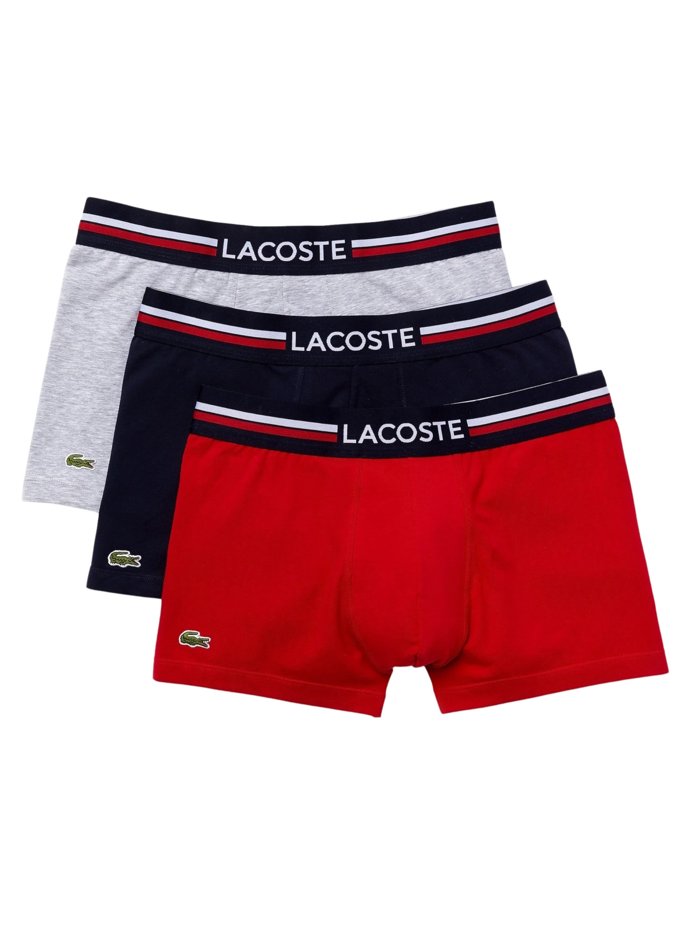 LACOSTE Boxer shorts in S in Marine blue / Mottled grey / Red / White, Item view