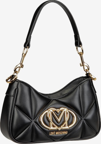 Borsa a spalla 'Embossed Q' di Love Moschino in nero: frontale