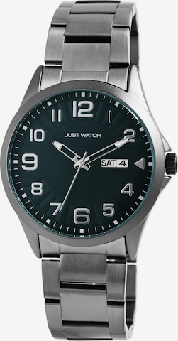 Just Watch Analog Watch 'Freddie, Datumsanzeige' in Grey: front