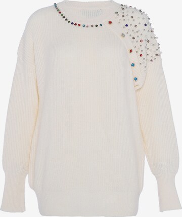 Pull-over faina en blanc : devant