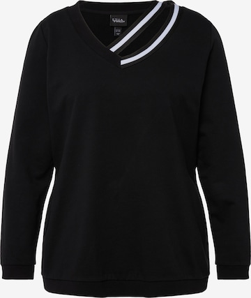 Sweat-shirt Ulla Popken en noir : devant