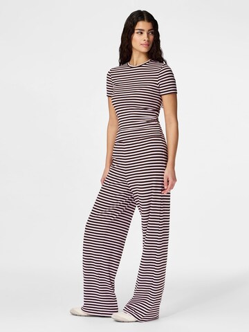 PIECES Wide leg Trousers 'PCLaya' in Brown