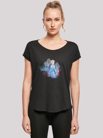 F4NT4STIC Shirt 'Disney Frozen 2 Trust Your Journey' in Zwart: voorkant