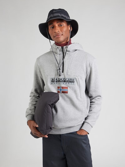 NAPAPIJRI Sweatshirt 'BURGEE HZH 2.0' i blå / gråmelerad / karminröd / svart, Produktvy