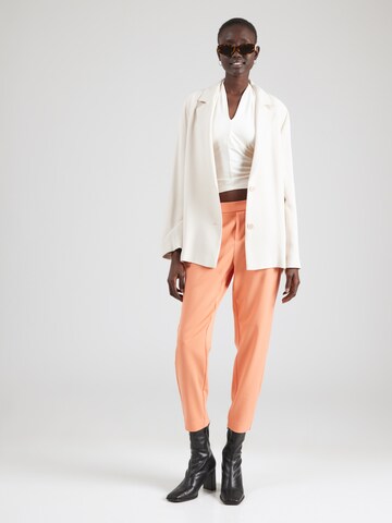OBJECT Slim fit Pleat-front trousers 'OBJLisa' in Orange