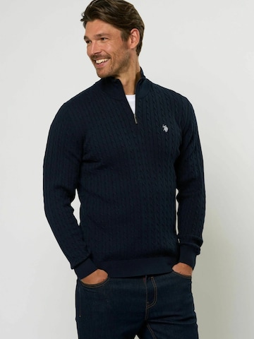 U.S. POLO ASSN. Trui 'Romeo' in Blauw: voorkant