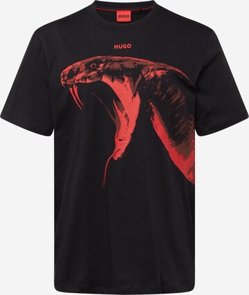 HUGO Koszulka 'Dikobra' w kolorze czarny: przód