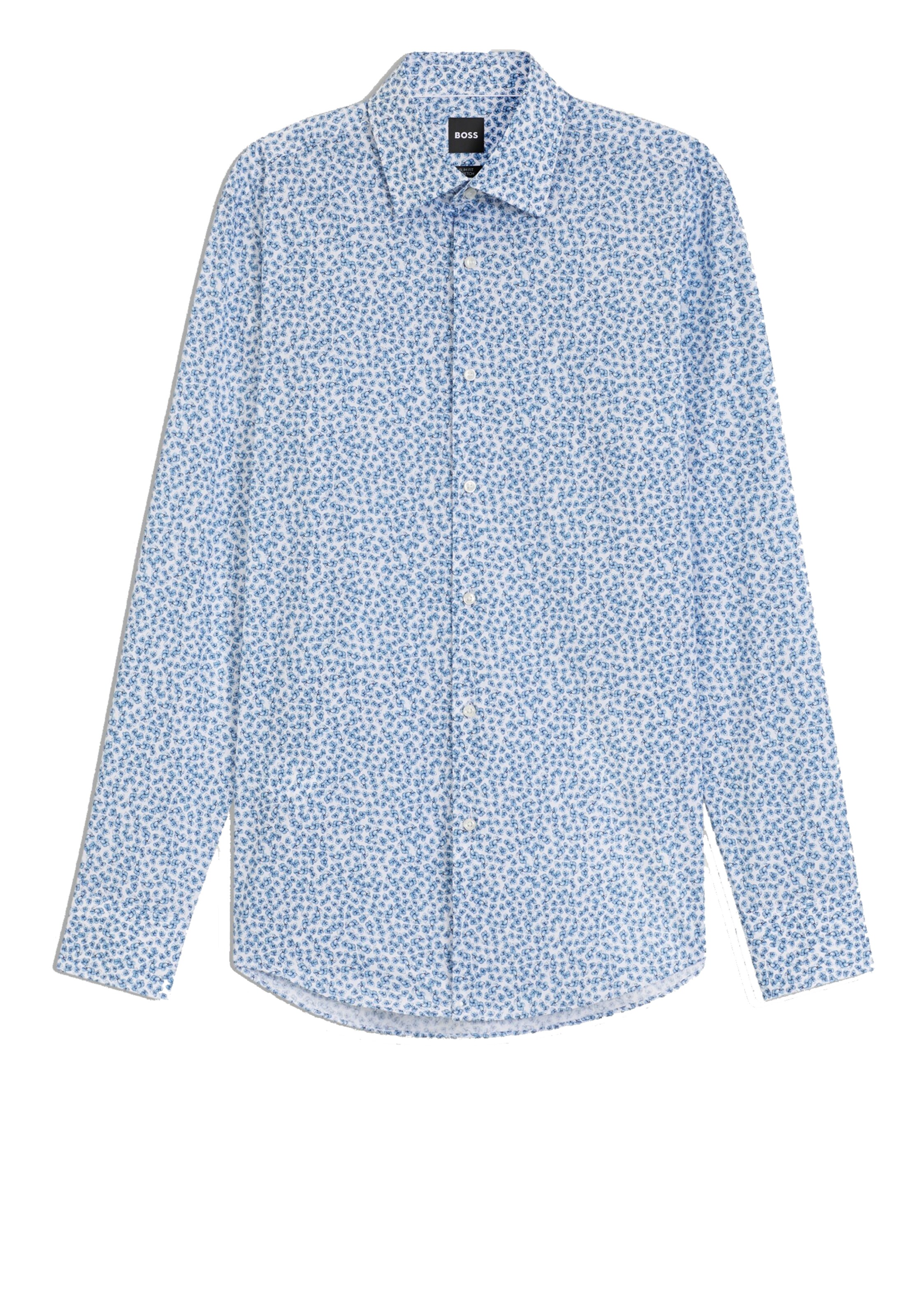 BOSS Button Up Shirt in Blue: front