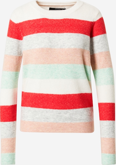 VERO MODA Sweater 'PLAZA' in Beige / mottled grey / Mint / Red, Item view