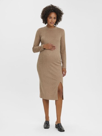Vero Moda Maternity Strikkjole 'VMMASTA' i beige: forside
