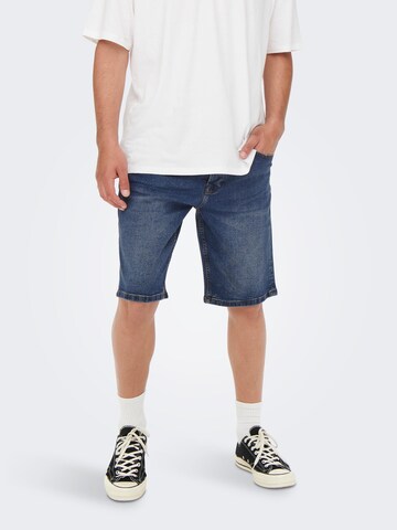 Only & Sons Regular Shorts in Blau: predná strana