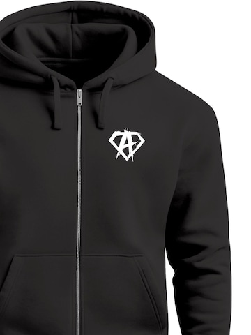 Neverless Zip-Up Hoodie 'Anarchy Gym' in Black